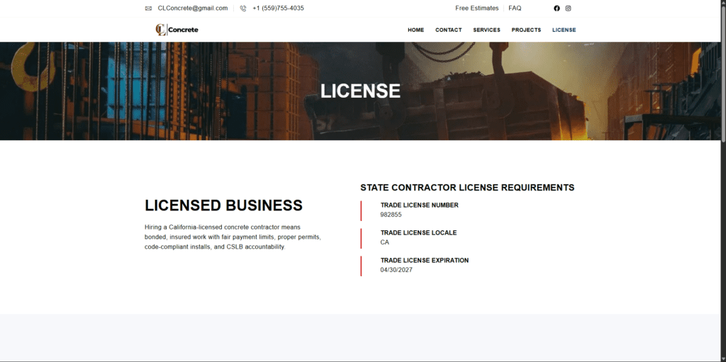 CL License Page
